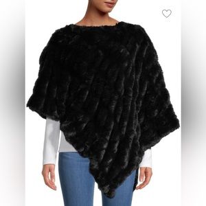 Fur Poncho Black